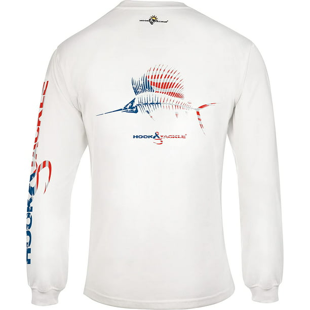 Performance Fishing Shirt Long Sleeve Hook & Tackle® Men’s American Sailfish UV Sun Protection
